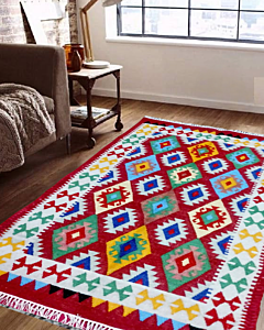 Handmade Cotton-Wool Carpet | Multicolour