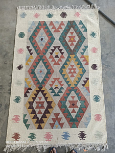 Handwoven Multicolour Omega Dhurrie